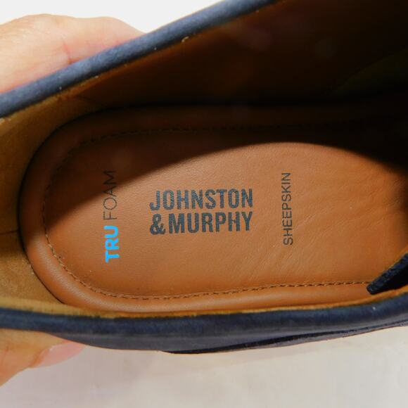 Johnston & Murphy Henning Plain Toe Men's Navy Nubuck Size 10 New Shoes - Picture 8 of 10